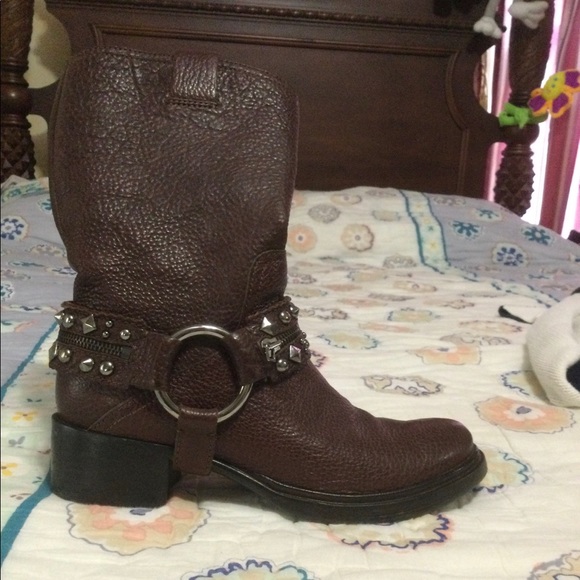 Miu Miu Shoes - MIU MIU Studded Moto Boots